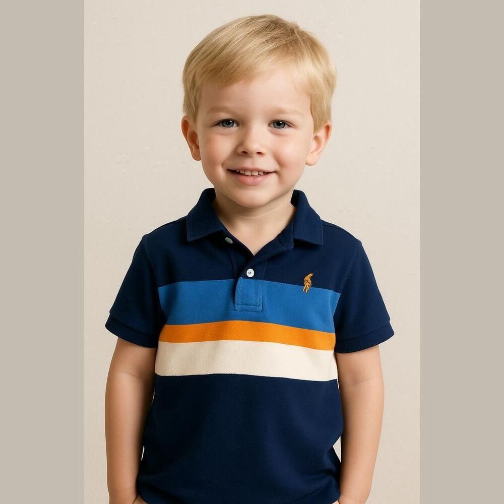 Polo Ralph Lauren Striped Rugby Polo Shirt - Boys Size 5